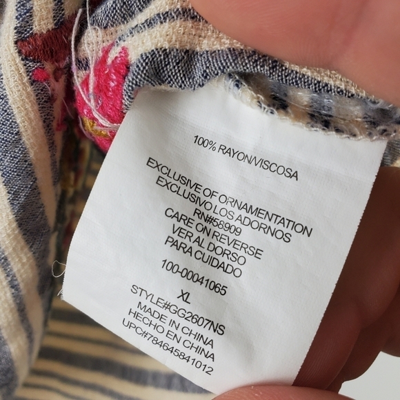 Gb girls striped floral blouse top xl - Picture 5 of 6